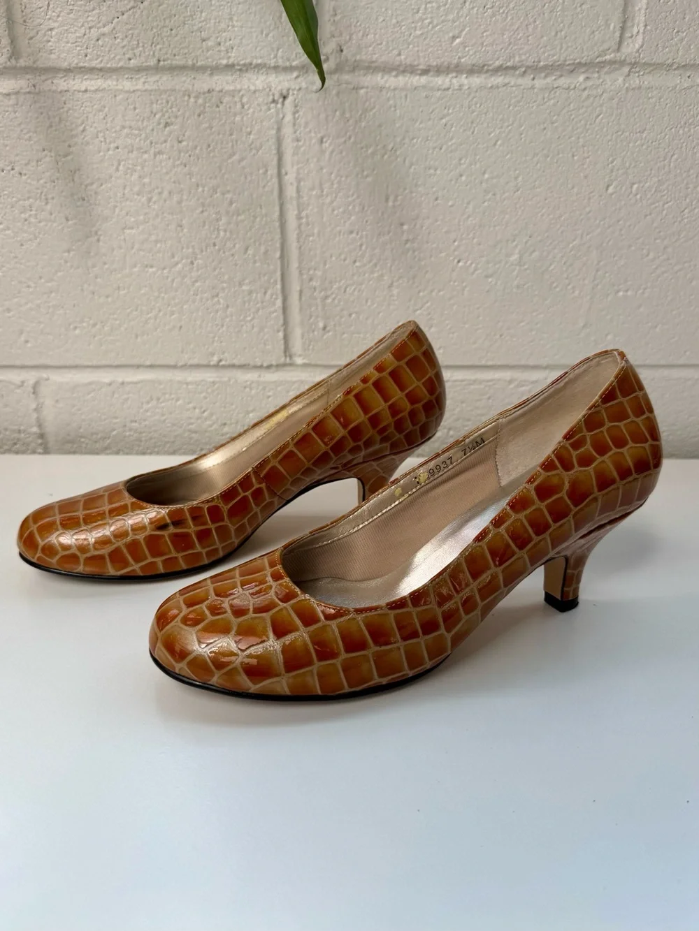 Vintage Ros Hommerson Patent Leather Croc Pumps
